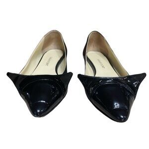 Sarah Flint Black Leather Ballet Flats Pointed Toe Size 39
